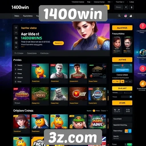 Navegação no site 1400win é simples e intuitiva